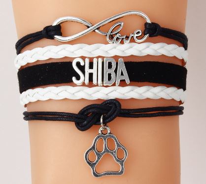 Shiba Love Braided Bracelet - Black