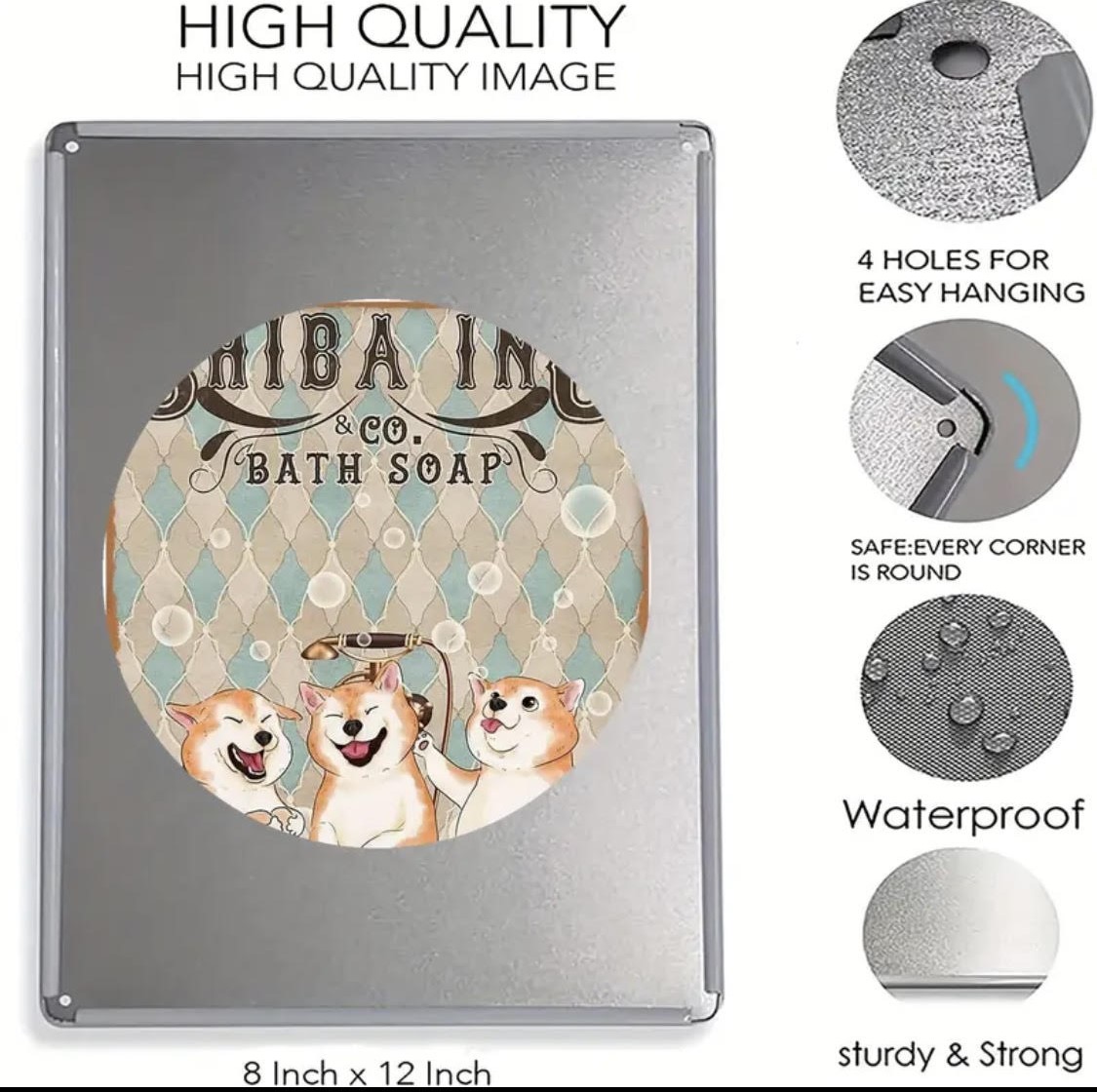 Shiba Inu & Co. Bath Soap Metal Sign